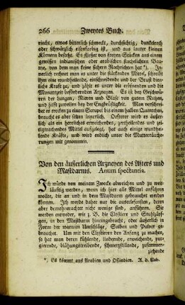 Von den äußerlichen Arzneyen des Afters und Mastdarms