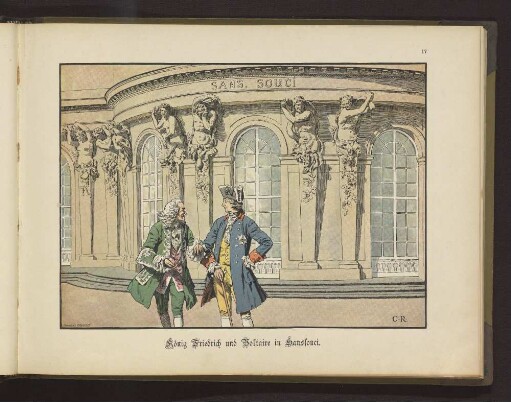 König Friedrich und Voltaire in Sanssouci