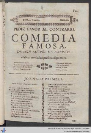 Comedia Famosa: Pedir Favor Al Contrario.