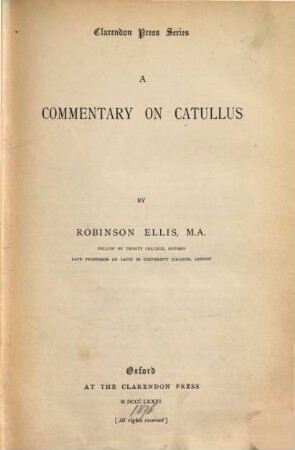 A commentary on Catullus
