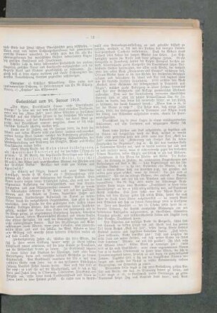 Gedenkblatt zum 29. Januar 1910