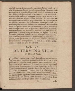 Cap. IV. De Termino Vitae Humanae.