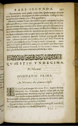 Quaestio Undecima, De Mercurio.