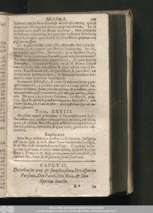 Caput II. De tribus in una & simplicissima Dei essentia Personis, Deo Patre, Deo Filio, & Deo Spiritu Sancto.