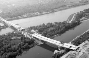 Steinenstadt: [Bau der] neuen Rheinbrücke bei Steinenstadt