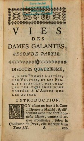 Oeuvres Du Seigneur De Brantome, 3. Les Vies Des Dames Galantes : Seconde Partie