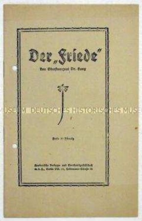National-konservative Propagandaschrift zu den Friedensbedingungen für Deutschland nach dem 1. Weltkrieg