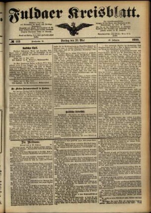 Ausgabe vom Freitag, den 20. Mai 1910.