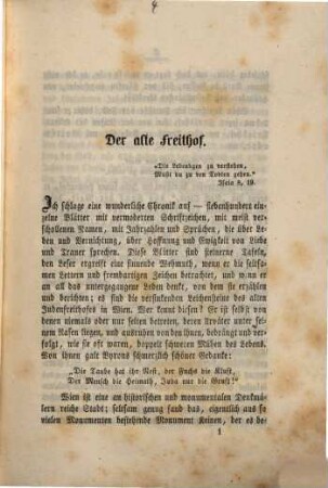 Zur Geschichte der Juden in Wien : Der alte Freithof. der Tempelhof