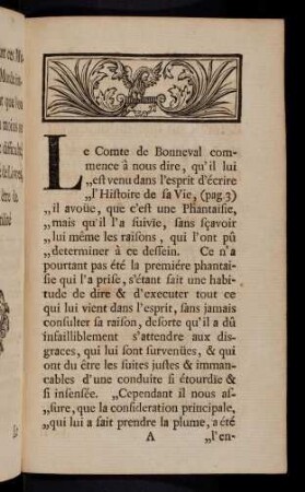 1-11, Le Comte de Bonneval commence ...