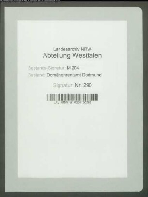 Amtshilfe für Rentamt Hamm bzgl. Unterlagen über Besitzwechselabgaben des ehemals dem Stift Clarenberg gehörenden Quast-Hofes in Niedermassen (Stadt Unna)