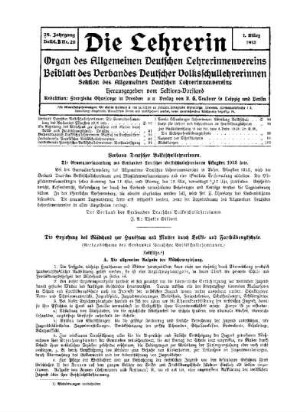 Die Erziehung des Mädchens zur Hausfrau und Mutter durch Volks- und Fortbildungsschule : (Verbandsthema des Verbandes Deutscher Volksschullehrerinnen)