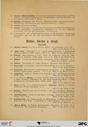 Bilder, Stiche u. dergl. (Nr. 493-550)