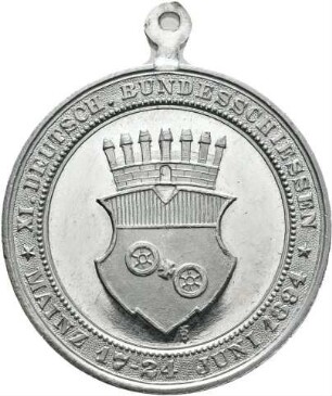 Medaille auf das XI. Deutsche Bundesschießen in Mainz 1894 - Medaille