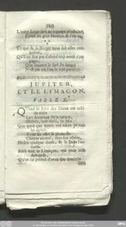 Jupiter, Et Le LImacon. Fable X.