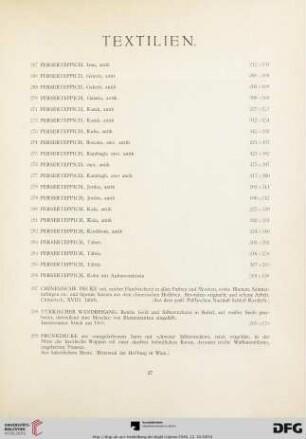 Textilien (Nr. 267-289)