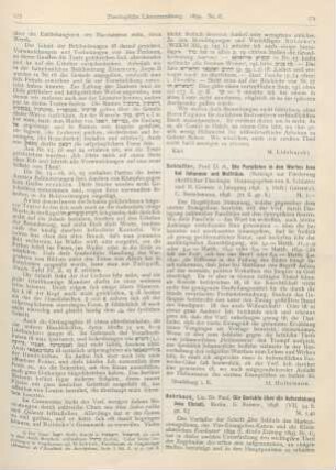 174-176 [Rezension] Rohrbach, Paul, Die Berichte über die Auferstehung Jesu Christi