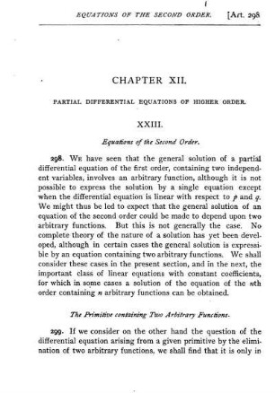 Chapter XII. Partial Differential Equations of Higher Order.