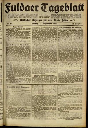 Ausgabe vom Freitag, den 17. September 1920.