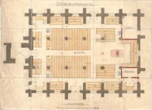 Dolmetsch, Heinrich; Vaihingen / Enz; Ev. Pfarrkirche, Restaurierung - Grundriss EG