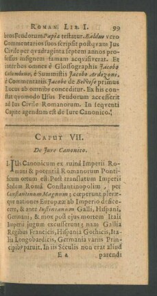 Caput VII. De Jure Canonico.