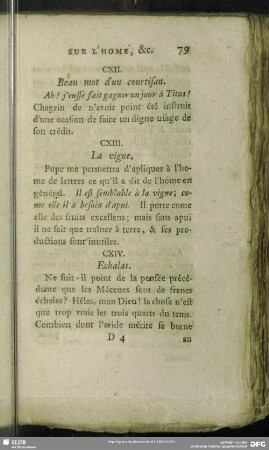 CXII. Beau mot d'un courtisan
