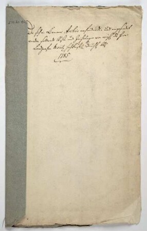 Landgraf Moritz: Handzeichnungen. Begleitakte zur Übersendung der Handzeichnungen an die fürstliche Bibliothek
