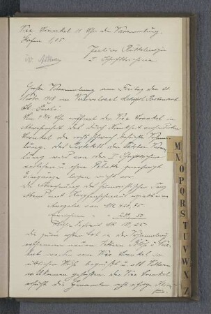 Große Versammlung am Freitag den 20. Novbr. 1908 im Vereinslocal Metropol Restaurant St. Pauli,