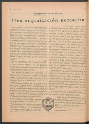 Divagaciones de un librero : Una organización necesaria