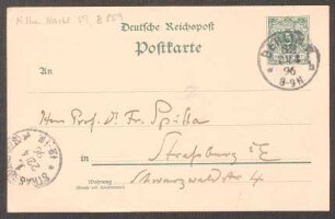 Postkarte an Friedrich Spitta : 21.04.1896