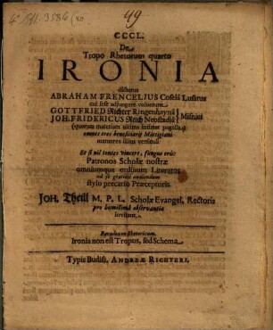 De tropo rhetorum quarto ironia