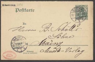 Brief an B. Schott's Söhne : 30.01.1903