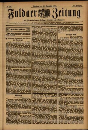 Erste Ausgabe vom Dienstag, den 17. November 1896.