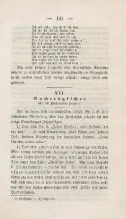 141-143 Nachträgliches über die Kirchenlieder Luther's