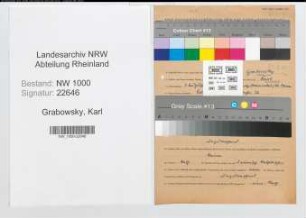 Entnazifizierung Karl Grabowsky, geb. 01.08.1902 (Angest.)