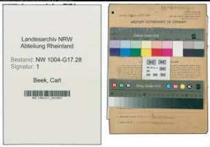 Entnazifizierung Carl Van Beek , geb. 15.04.1905 (Betriebsleiter)