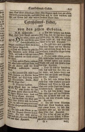 Catechismus- Lieder, und von den zehen Geboten. - Von der Buße und Beichte.