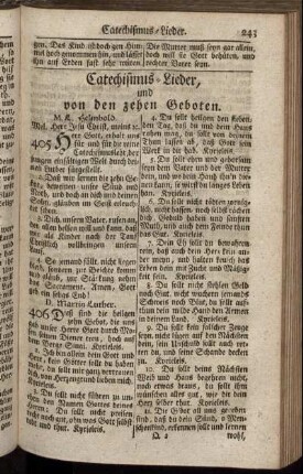 Catechismus- Lieder, und von den zehen Geboten. - Von der Buße und Beichte.