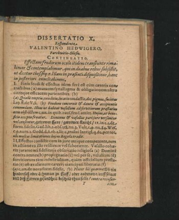 Dissertatio X. Respondente Valentino Hedwigero.