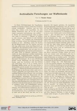 5: Archivalische Forschungen zur Waffenkunde, [5]