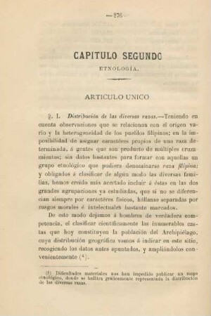 Capítulo segundo. Etnología