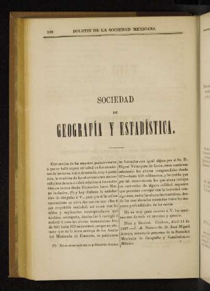 Sociedad de geografía y estadistica.