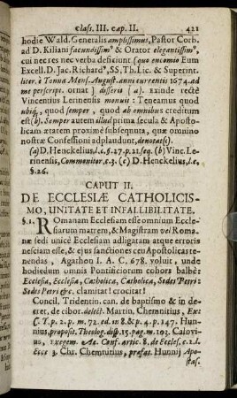 Caput II. De Ecclesiae Catholicismo, Unitate Et Infallibilitate
