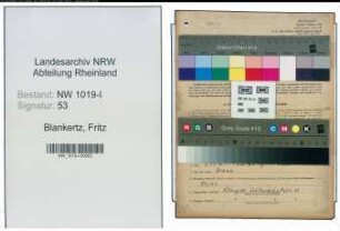 Entnazifizierung Fritz Blankertz , geb. 28.09.1906 ()