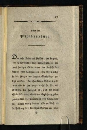 Uiber die Privaterziehung