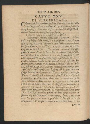 Caput XXV. De Virginitate.