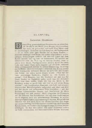 XII. Capitel Siebentes Abenteuer