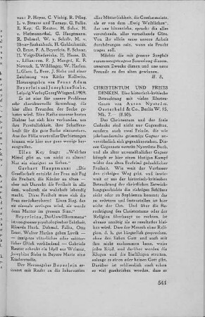 CHRISTENTUM UND FREIES DENKEN.