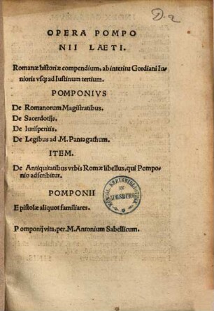 Opera Pomponii Laeti