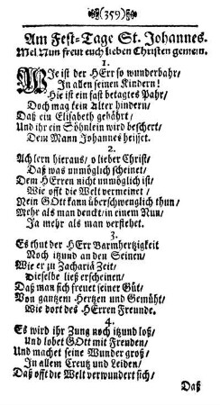 Am Fest-Tage St. Johannes.